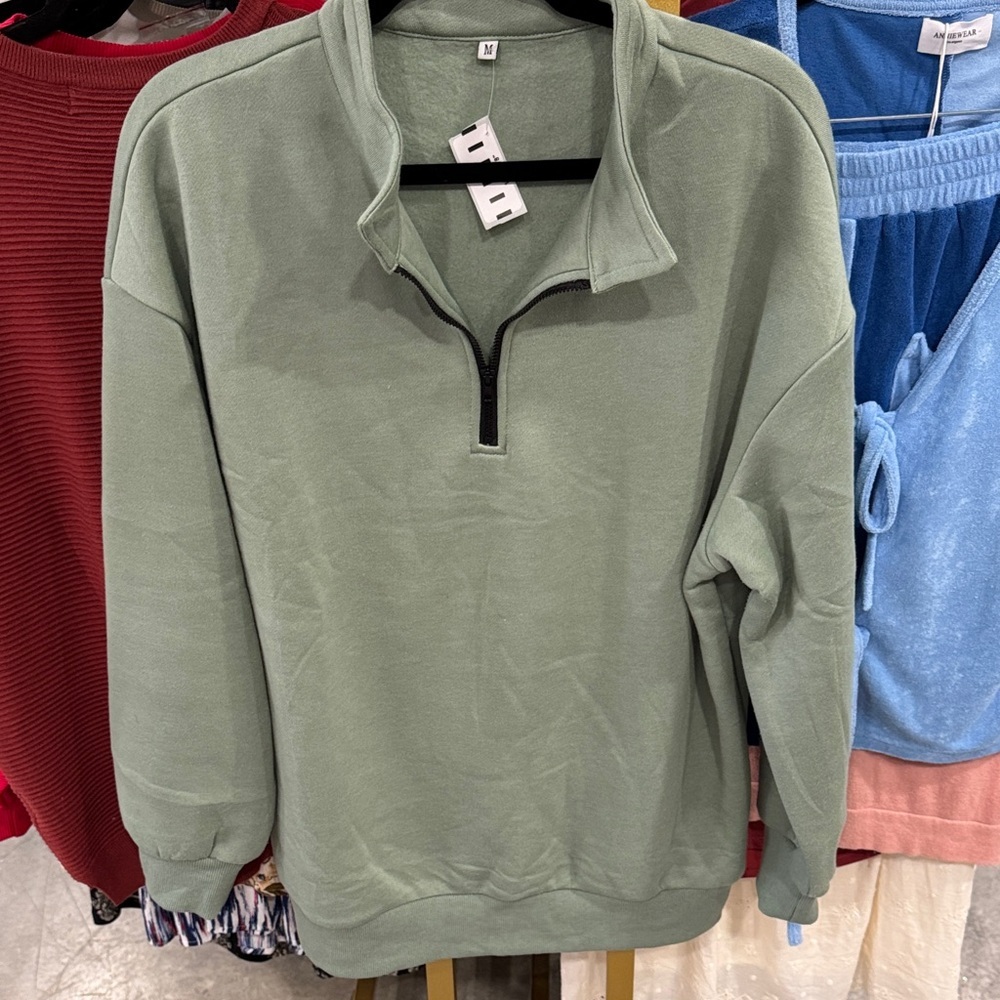 Men's Half-Zip Pullover Sweater - Sage Green
